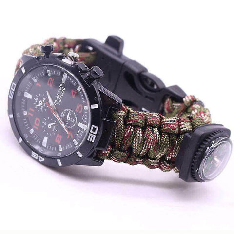 Outdoor Camping Paracord Survival Watch - Alt View