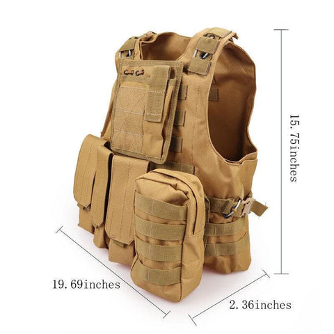 Tactical Vest and Hunting Field Battle Airsoft Waistcoat - Alt View