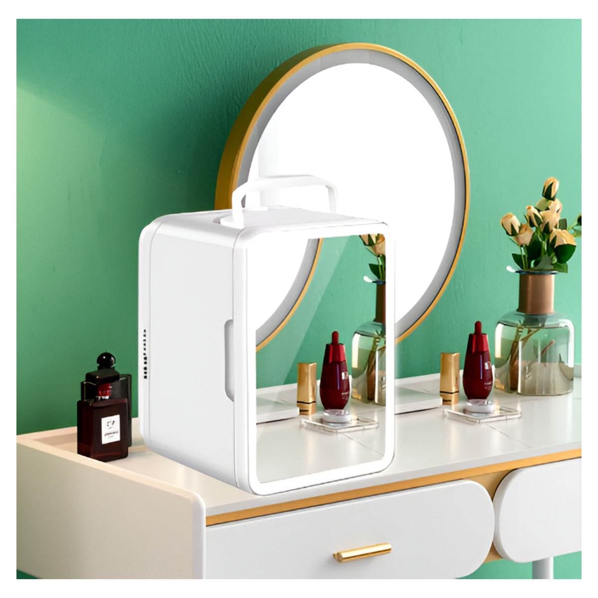 Portable Fridge with LED Mirror Light (4l) - DMC Wholesale