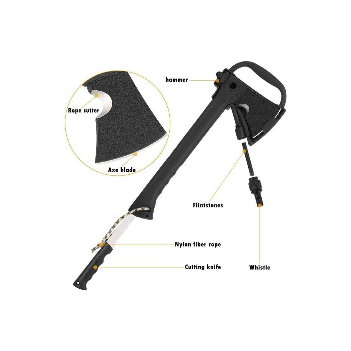 Tomahawk Axe with Knife, Flint & Whistle - DMC Wholesale