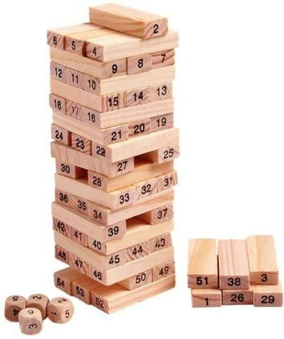Wooden Stacking Tumbling Tower Blocks (Wood) - Alt View
