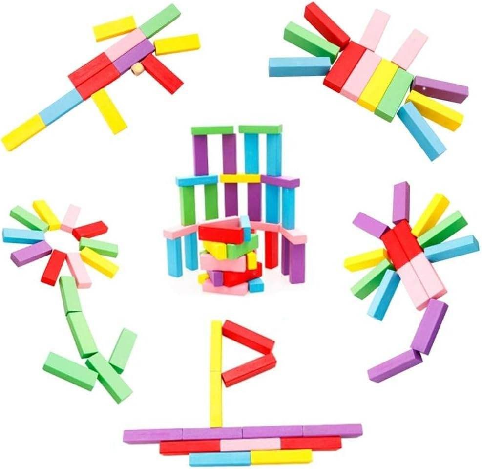 Wooden Stacking Tumbling Tower Blocks (Colourful) - DMC Wholesale