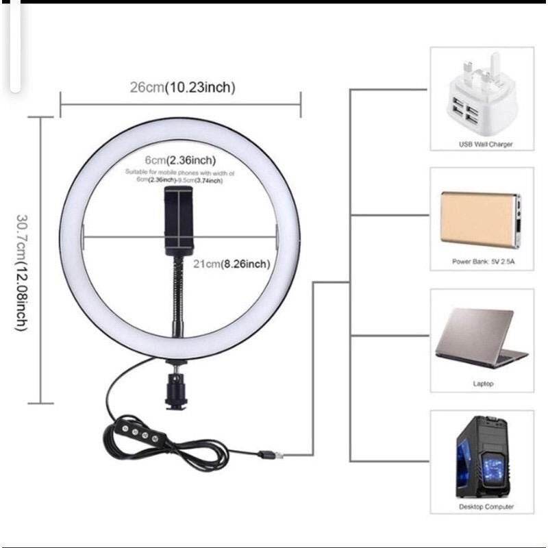 Modern 10 Inch LED Dimmable Selfie Ring Light (without stand) - DMC Wholesale