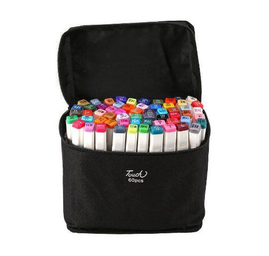 Coloured Dual Marker And Highlighter Pen Set (60 pcs) - DMC Wholesale