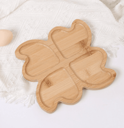 4 Grids Divided Bamboo Snack Plate - DMC Wholesale