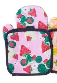 Fruit Print Oven Mitt And Potholder Set (2 pcs) - DMC Wholesale