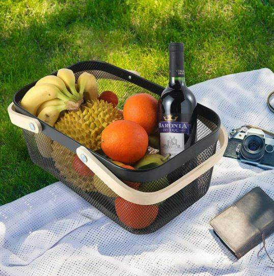Steel Wire Basket With Handle (Large) - DMC Wholesale