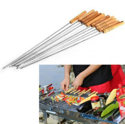 Barbecue Stainless Steel Skewers (12 pcs) - Alt View