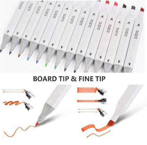 Coloured Dual Marker And Highlighter Pen Set (60 pcs) - Alt View