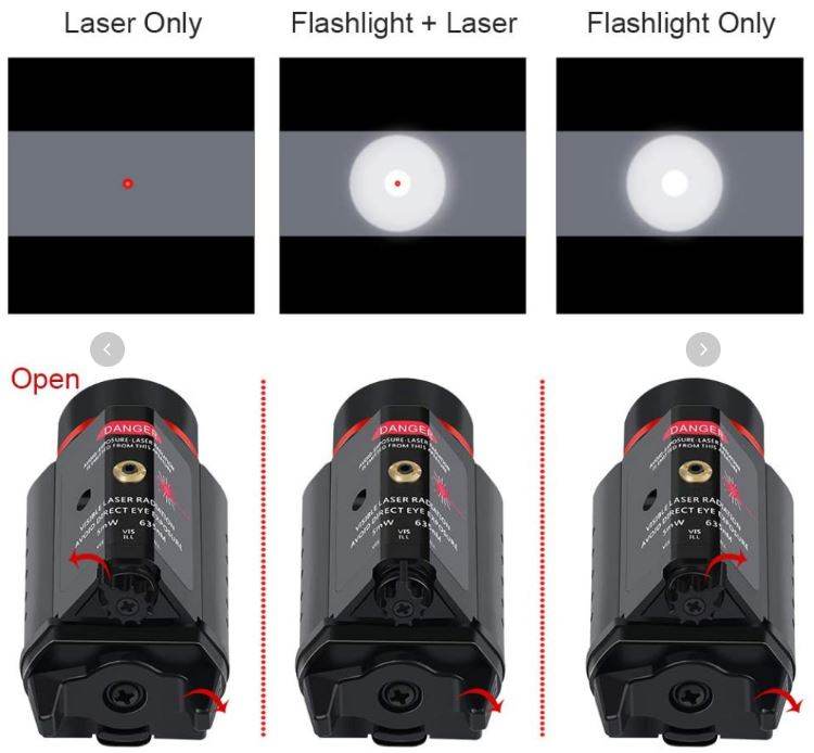 Pistol Flashlight Red Laser - DMC Wholesale