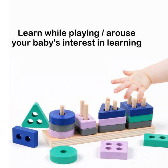 Super Tiny Wooden Sorting And Stacking Toy - DMC Wholesale
