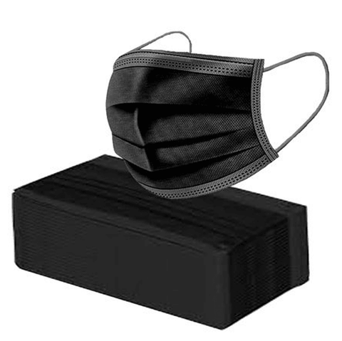 Disposable Black Face Masks (3-Ply)(50 pcs) - Alt View