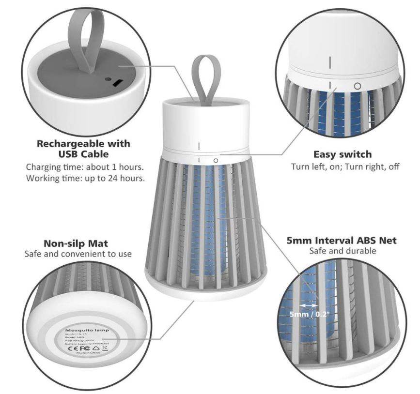 Electric Mosquito Zapper Lamp (Rechargeable) - DMC Wholesale