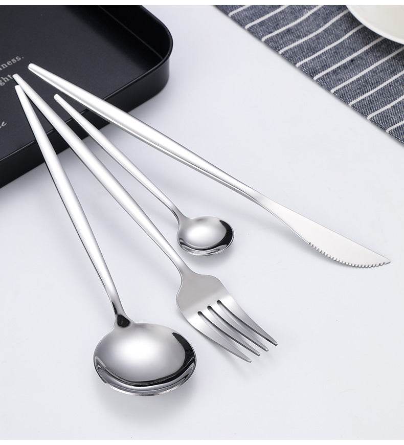 Polished Cutlery Set (24 pcs)(Silver) - DMC Wholesale