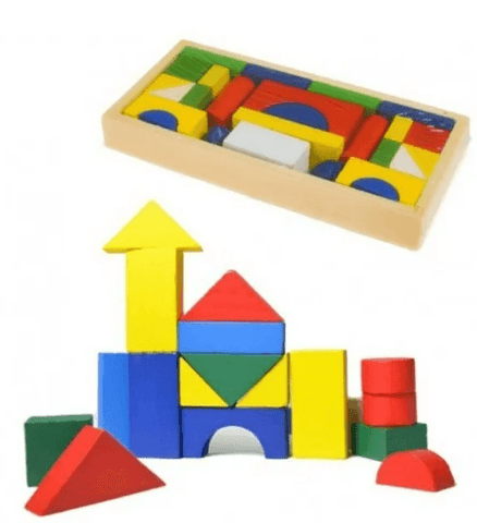 Geometric Wooden Blocks (26 pcs) - Alt View