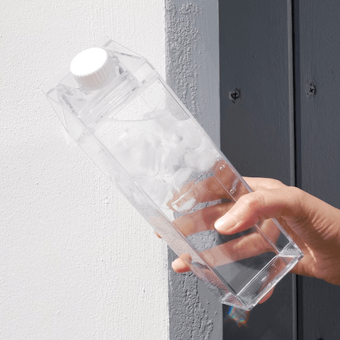 Acrylic Milk Carton Bottle ((1L) - Alt View