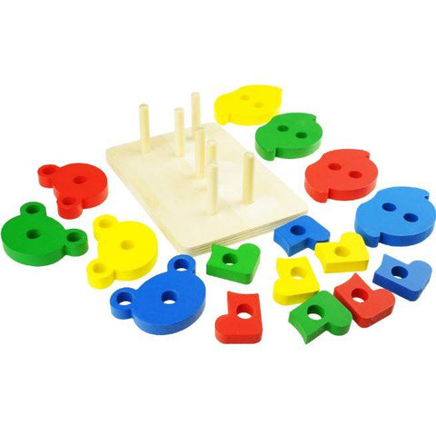 Wooden Animal Column Set Puzzle - Alt View