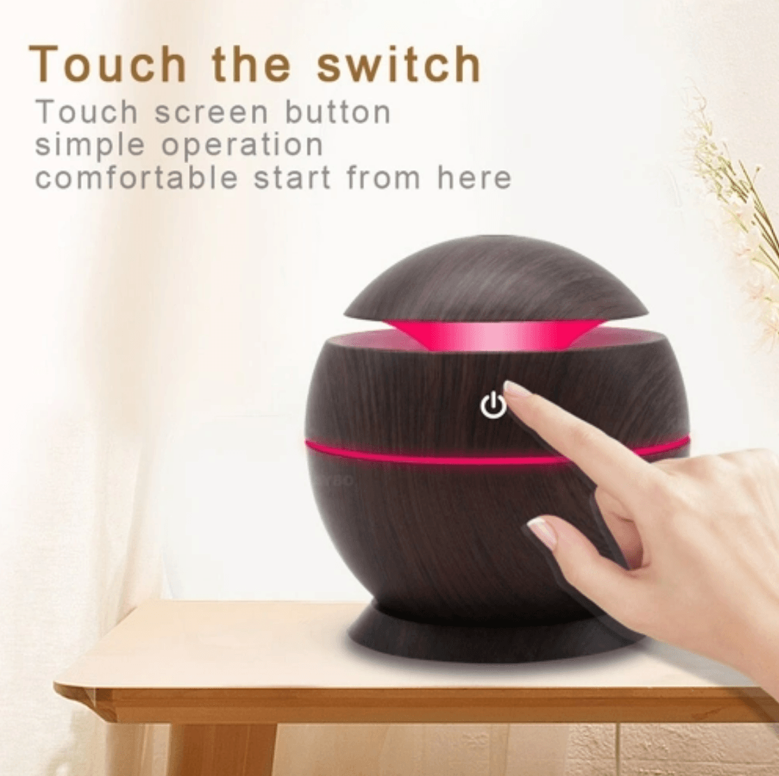 Mini Round LED Ultrasonic Aroma Humidifier (130ml) - DMC Wholesale