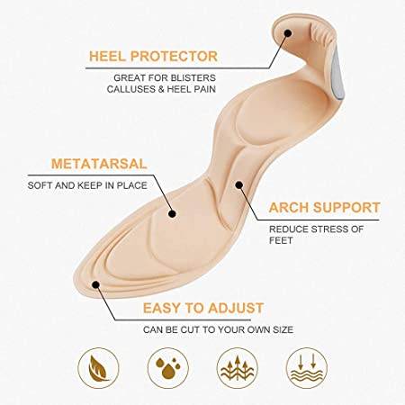 4D Soft Sponge Heel Insoles (2 pcs) - DMC Wholesale