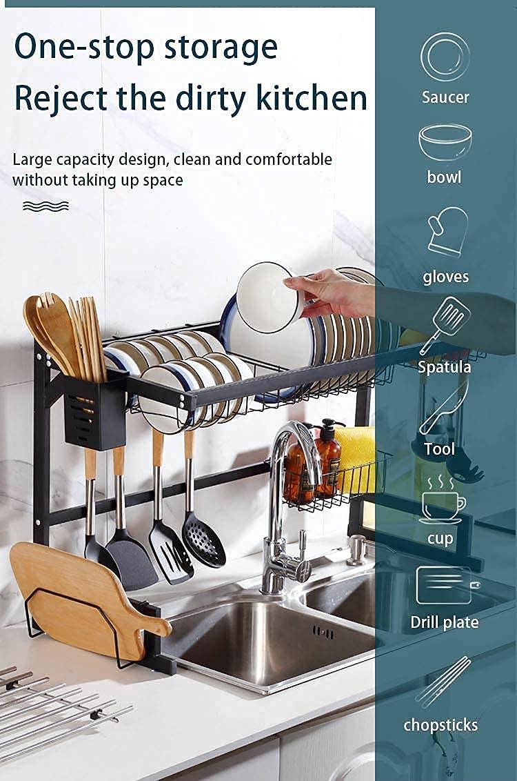Space Saving Dish Draining Rack (85cm) - DMC Wholesale