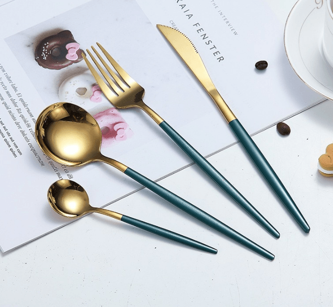 Hight Quality Polished Cutlery Set (24 pcs)(Black) - DMC Wholesale