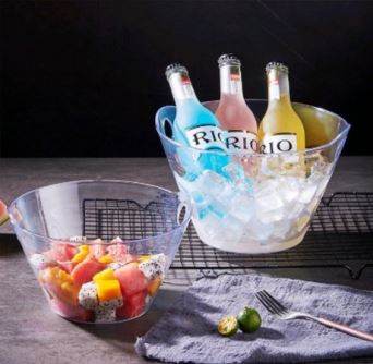 Round Double Ears Plastic Ice Bucket - DMC Wholesale