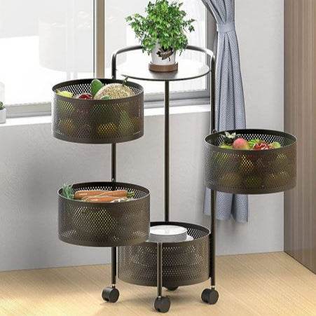 Round Rotating Layered Shelf Storage Rack (5 Tier) - DMC Wholesale