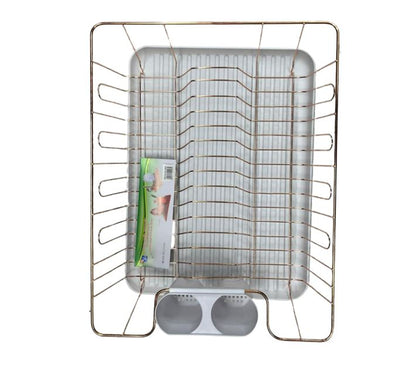 Dish Rack Drainer With Drip Tray (Grey)