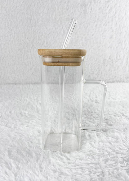 Clear Glassware Mug With Straw