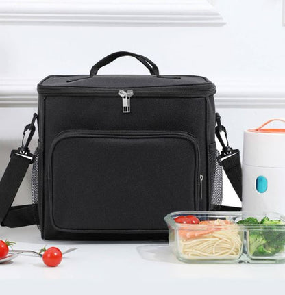 Portable Insulated Lunch Bag (Black)