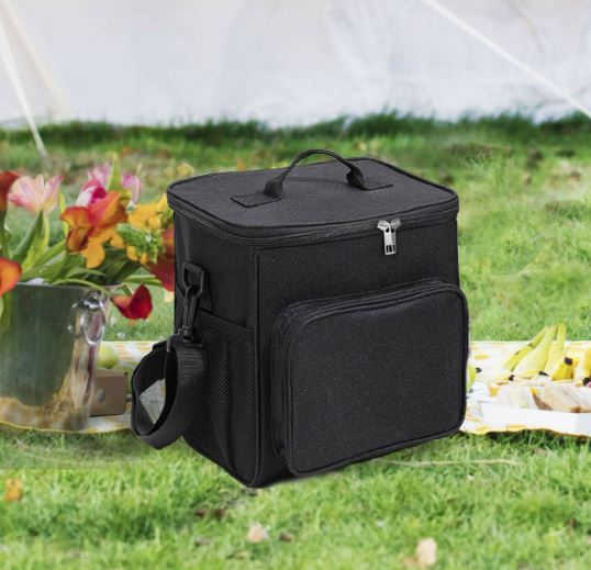 Portable Insulated Lunch Bag (Black)