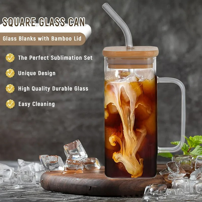 Clear Glassware Mug With Straw