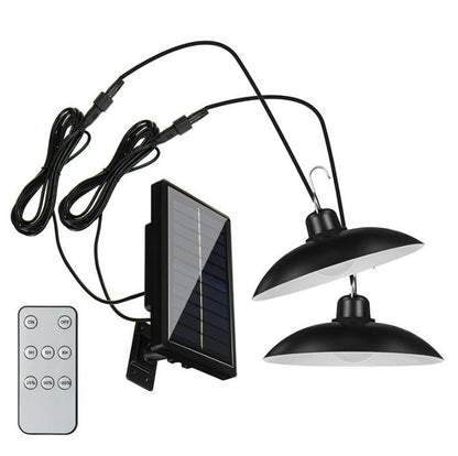 Solar LED Double Hanging Pendant Light