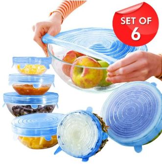 Reusable Stretch Silicone Lids (6 pcs)