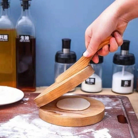 Wooden Dumpling Presser - Alt View