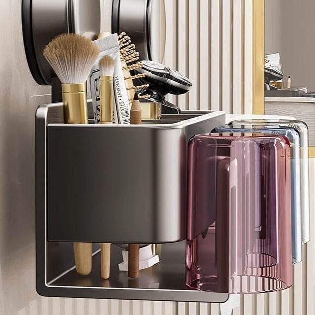 Tissue Box Wall-Mounted Bathroom Organiser (3 Compartment)