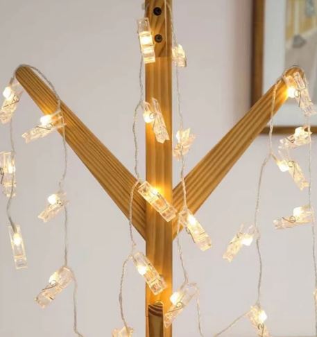 Solar Photo Peg String Light (30L)(6M)(Yellow)