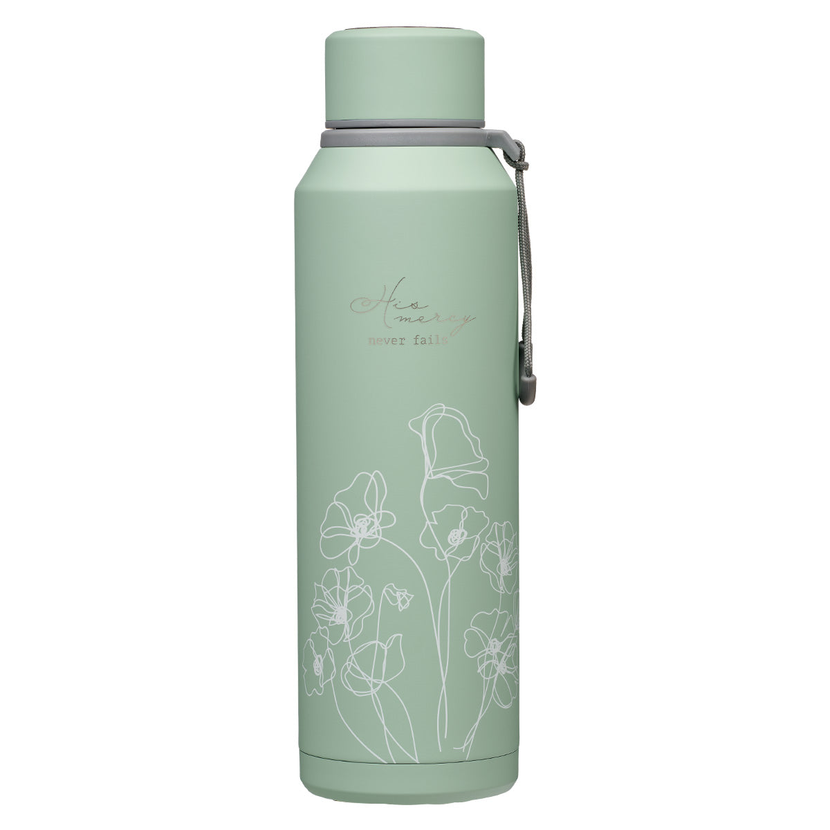 His Mercy Never Fails Green Stainless Steel Water Bottle