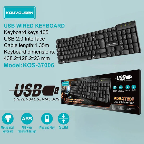 Kouvolsen USB Wired Keyboard KOS-37006