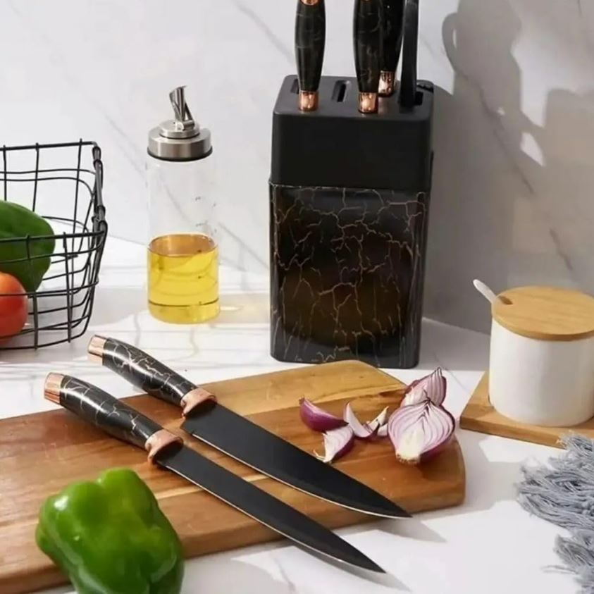 Marble Kitchen Knife Set (7 pcs)