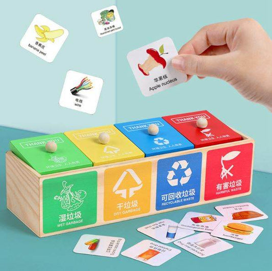 Wooden Garbage Bin Sorting Toy - DMC Wholesale