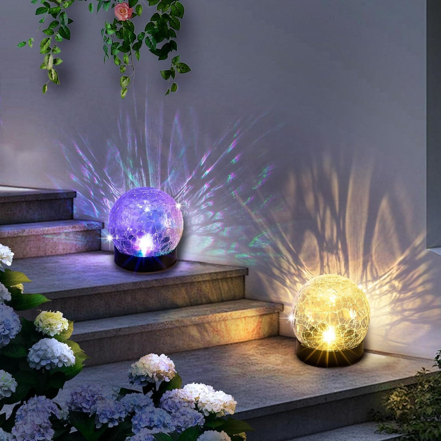 Solar Cracked Glass Globe Ball Set (2 pcs)