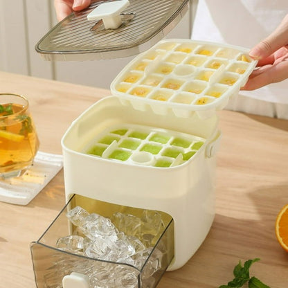 Easy Press Ice Cube Tray With Drawer