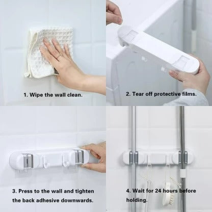 Mop Broom Organiser Wall Mount