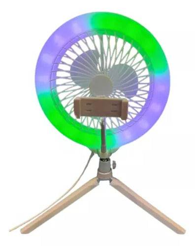 Broadcast Ring Light Fan With Tripod