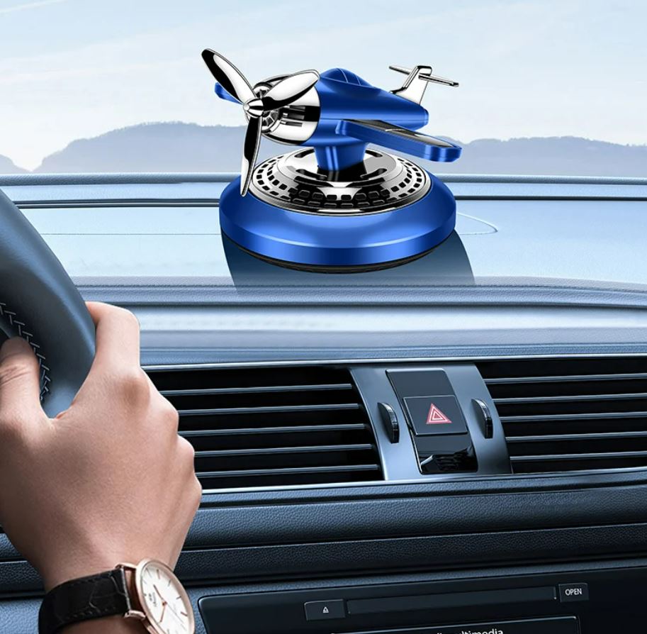 Solar Plane Car Rotating Air Freshener