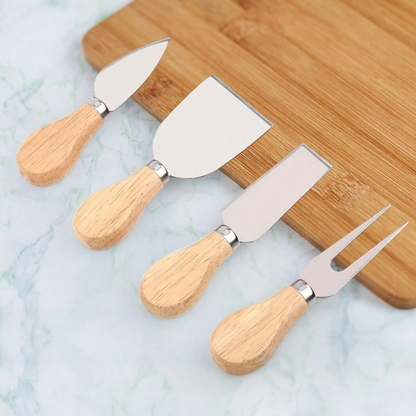 Wooden Handle Cheese Knife Set (Set A)(4 pcs)