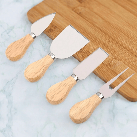 Wooden Handle Cheese Knife Set (Set A)(4 pcs) - Alt View