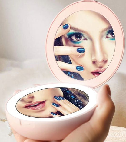 Hand Warmer With LED Makeup Mirror