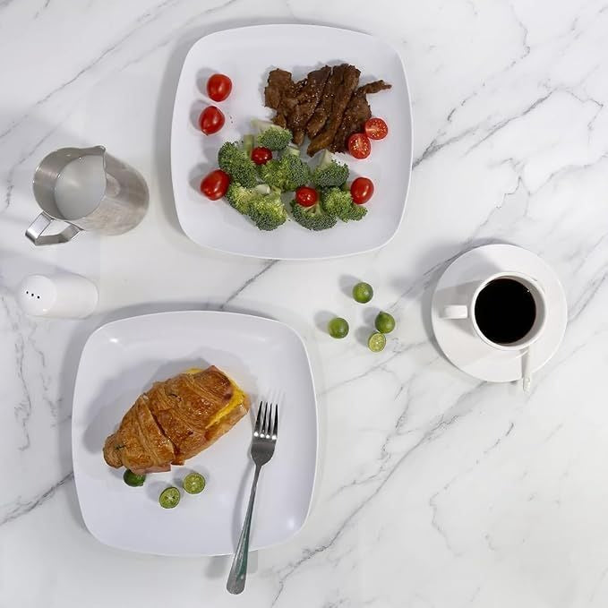 Rounded Square Melamine Plates (Large)(24cm)(6 pcs)